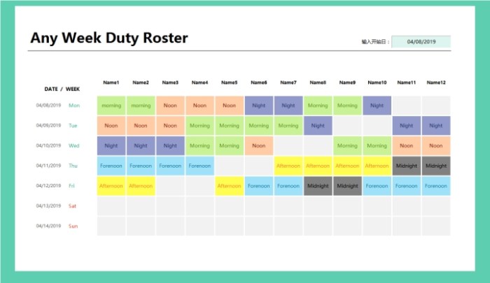 Contoh desain jadwal piket